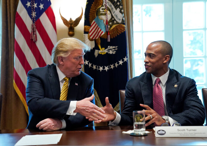 U.S. President Trump participates in revitalization council meeting at the White House in Washington