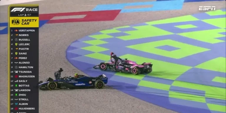Franco Colapinto sufrió un accidente a la largada del Gran Premio de Qatar en Fórmula 1