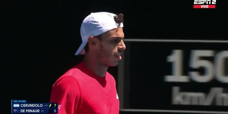 Francisco Cerúndolo perdió contra Álex de Miñaur y quedó eliminado del Open de Australia en la tercera ronda