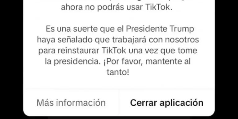 Estados Unidos suspende el acceso a la aplicación de TikTok previo a la asunción de Donald Trump