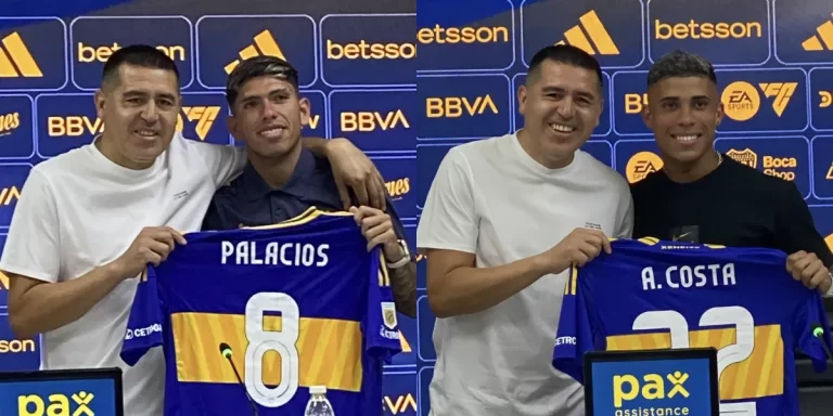 Boca presentó oficialmente a Palacios y Costa como nuevos refuerzos