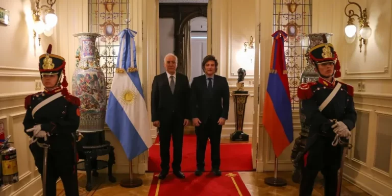 Milei recibió en Casa Rosada al presidente de Armenia