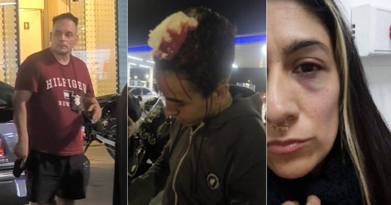 Escándalo con un policía y una empleada judicial en una estación de servicio: un arma, una tonfa y dos heridos