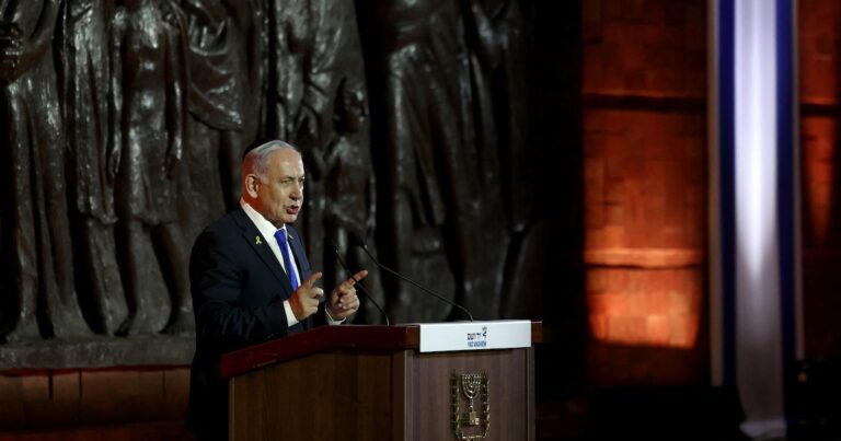 Netanyahu arremetió contra Irán y Hamas en un discurso por el Día del Holocausto