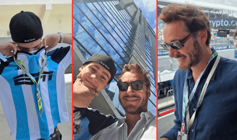 Las increíbles fotos del viaje a Miami de Benjamín Vicuña y su hijo Bautista para ver la Fórmula 1