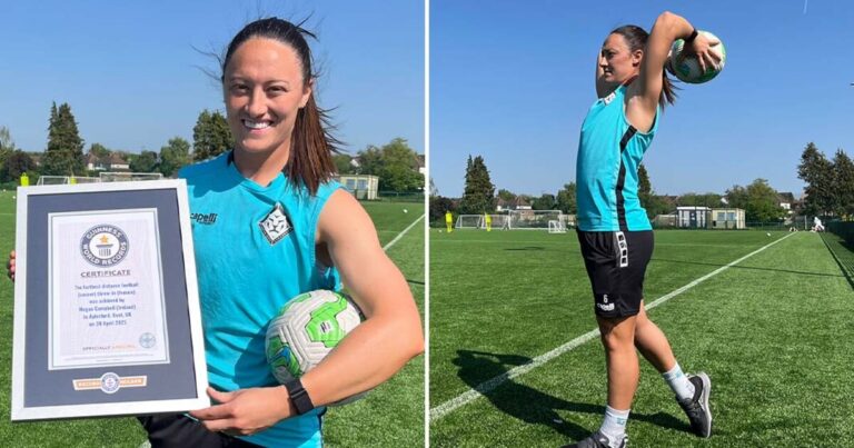 Hizo un lateral que se viralizó y ahora entró al Récord Guinness como el lanzamiento más largo de la historia