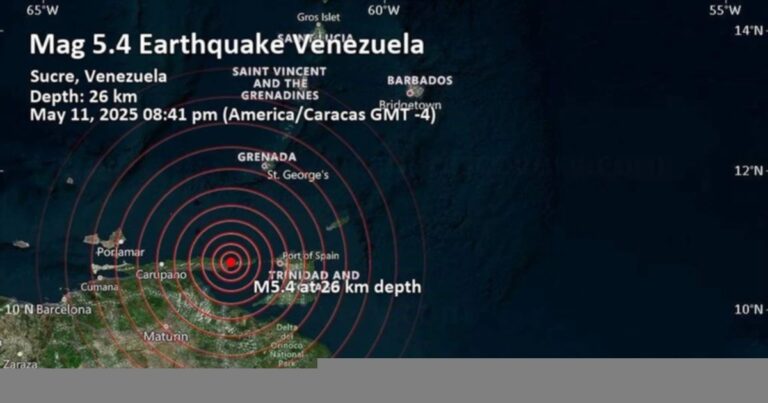 Un terremoto de magnitud 4,9 se registró frente a las costas de Venezuela
