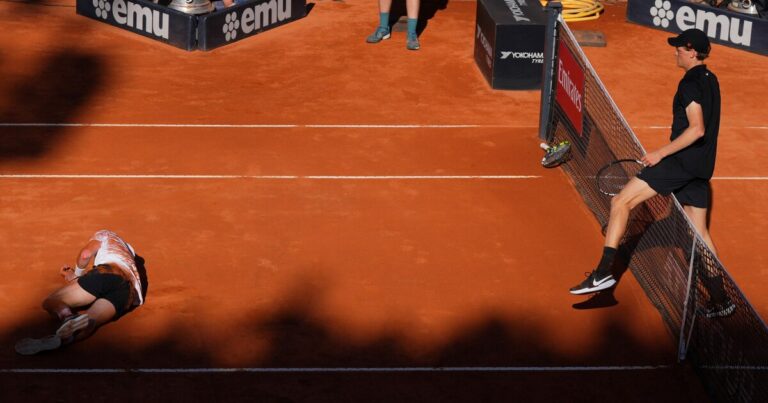 El gesto de Jannik Sinner tras un accidente de su rival que conmovió al público en el Masters 1000 de Roma
