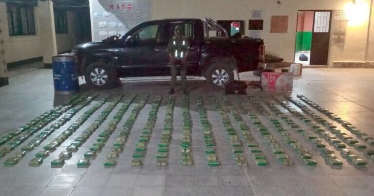 Salteño con 456 paquetes de coca