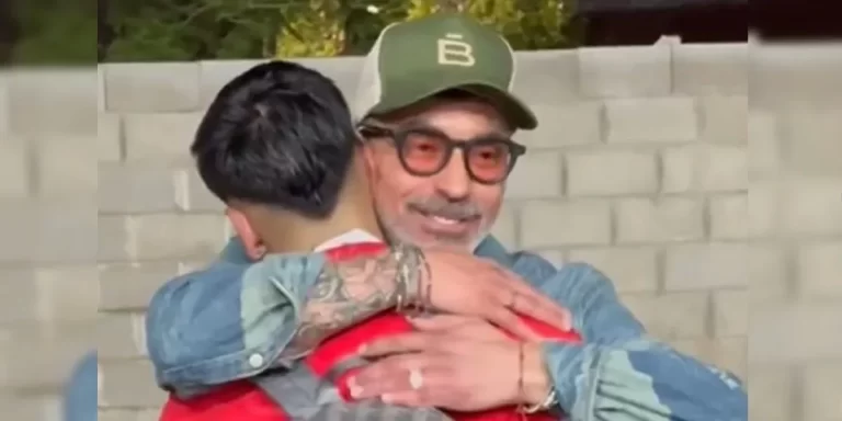 El “Pocho” Lavezzi estuvo presente en el debut de su hijo en Unión