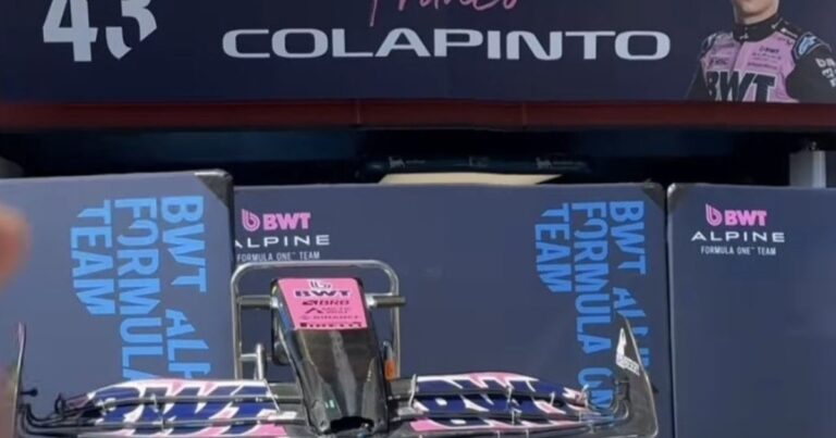 El box de Franco Colapinto preparado para su debut en Imola
