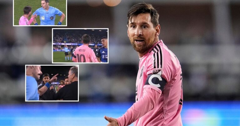 Video: fuerte cruce de Messi con el árbitro, amarilla al 10 y el DT rival separando