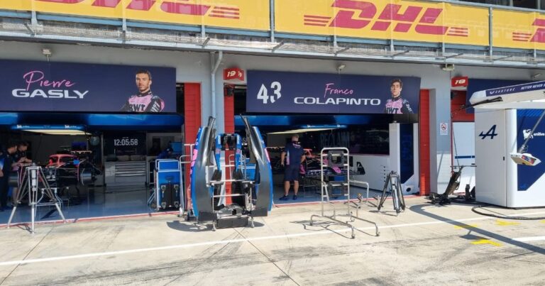 Todo listo, Franco: así está el box de Alpine, a horas del debut de Colapinto en Imola