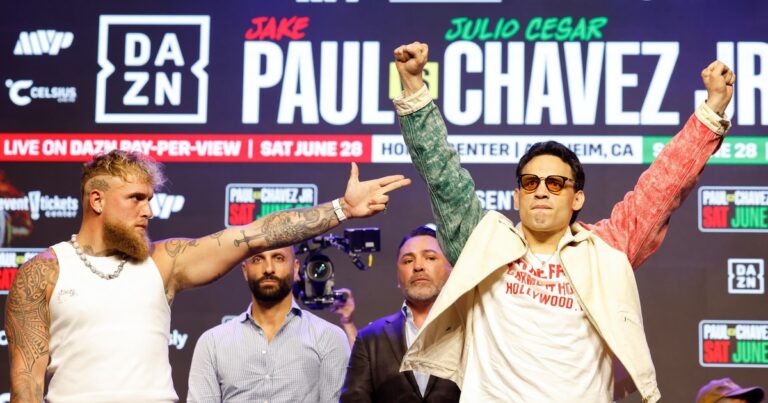 Jake Paul y Julio César Chávez Jr. se sacaron chispas en la conferencia de prensa