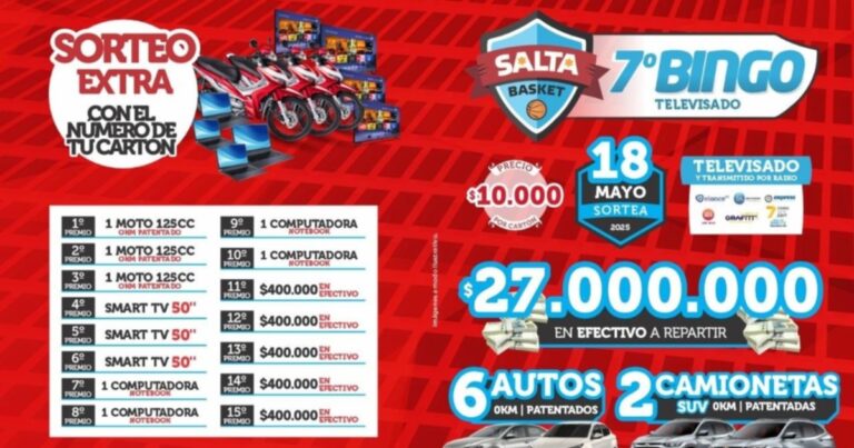 El 7º bingo de Salta Basket está “infernal” y juega mañana