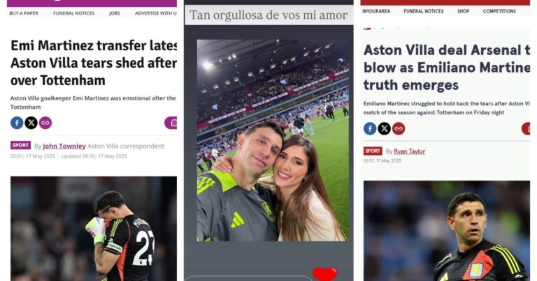 Qué dicen en Inglaterra de las lágrimas del Dibu Martínez y su futuro en Aston Villa: “Parece que se despide”
