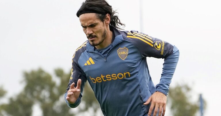 La prueba que hizo Herrón con Cavani en la práctica de Boca
