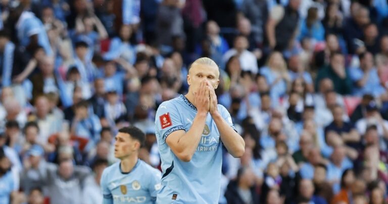 La llamativa estadística de Haaland en el City: cero goles en finales