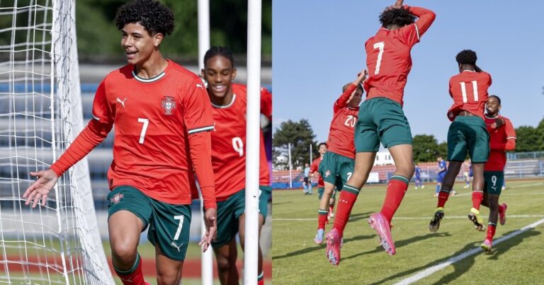 Festejó haciendo el “Siuuu”: primeros goles del hijo de Cristiano Ronaldo con Portugal