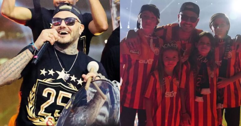 Mauro Icardi publicó una foto con los hijos de Wanda Nara tras el festejo con el Galatasaray: el detalle que sorprendió