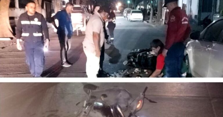 Metán: un motociclista se quiso dar a la fuga en un control y chocó a un Policía