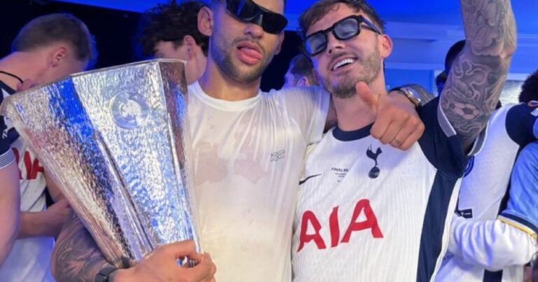 El divertido video del Cuti Romero al ritmo de Oasis en los festejos del Tottenham campeón