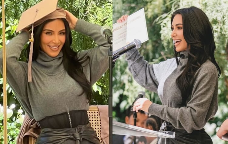 Las fotos íntimas del festejo de Kim Kardashian tras graduarse de abogada a los 44 años