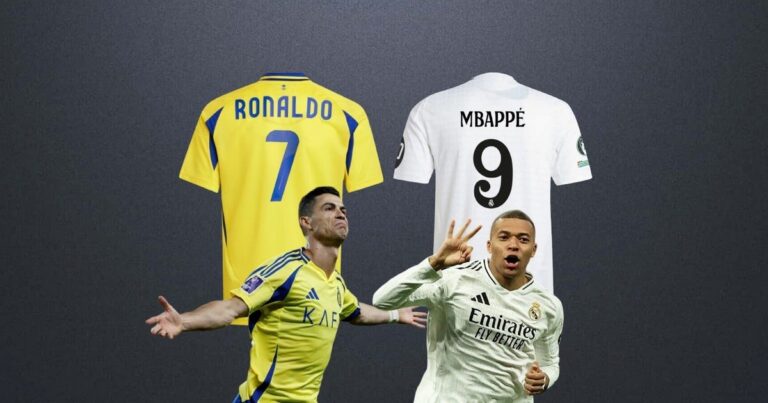 Mientras la camiseta de Cristiano Ronaldo con Al Nassr cuesta 115,99 dólares, la de Mbappé con el Real Madrid tiene una tremenda diferencia de precio