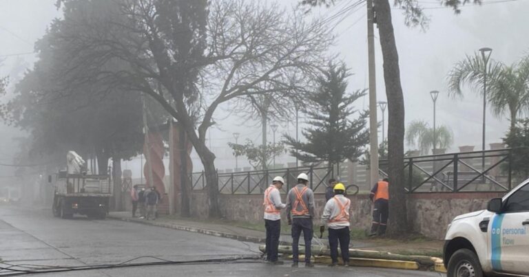 Cayó un poste con un gran cableado y hubo preocupación en Metán
