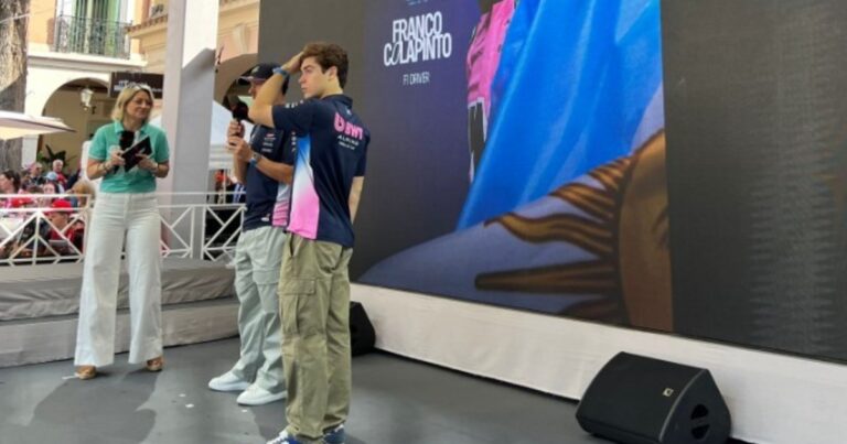 Franco Colapinto en el Fan Zone de Mónaco: la broma de Gasly, la guardia desde la 1 AM y la derrota