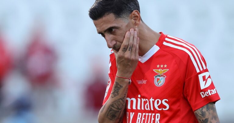 Las lágrimas de Ángel Di María tras perder la final de la Copa de Portugal con el Benfica