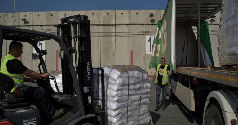 Israel permitió la entrada de 107 camiones con ayuda humanitaria en la Franja de Gaza