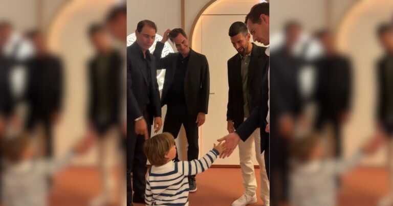 El momento más entrañable de la despedida de Rafa Nadal: así conoció su hijo a “Andy, Novak y Roger”