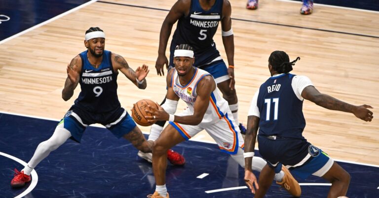 Playoffs NBA: Oklahoma City golpeó en Minnesota y quedó a un partido de llevarse la final del Este