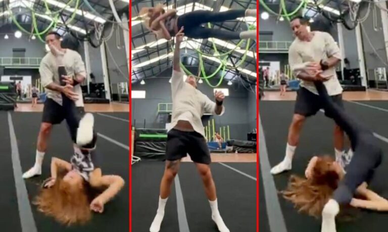 El video del tremendo accidente que sufrió Melody Luz, la ex de Caniggia, durante un ensayo