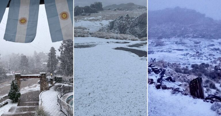 Mínimas bajo cero y rutas cerradas: las imágenes de la intensa nevada en Córdoba
